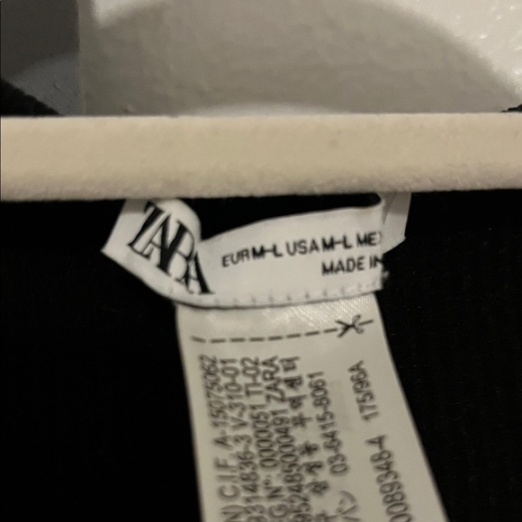 Zara Black Crop Top with Beaded Fringe - Picture 2 of 6